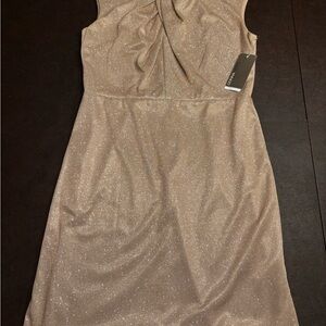 Donna Ricco Gold Ruched Sheath Dress